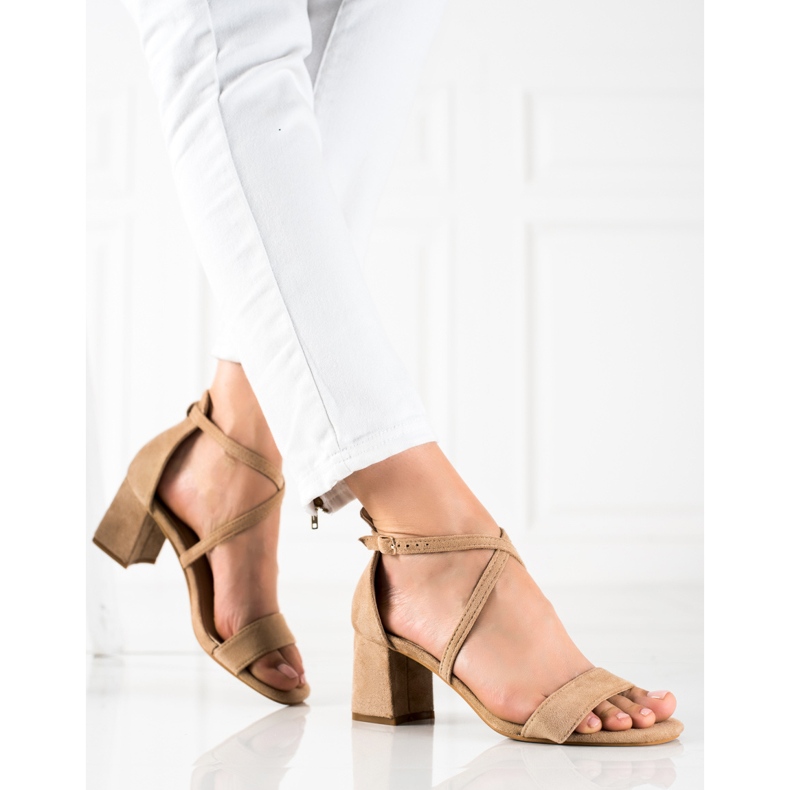 Seastar Sandale bej cu toc înalt 1