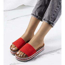 Sandale roșii pe talpa din plută Bonython roșu 2