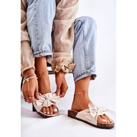 PS1 Papuci Wendy cu talpă din plută, bej deschis 2