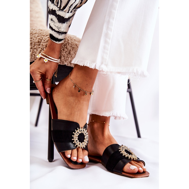 PS1 Papuci Comozi De Damă Cu Ornament Ginera Neagră negru 1