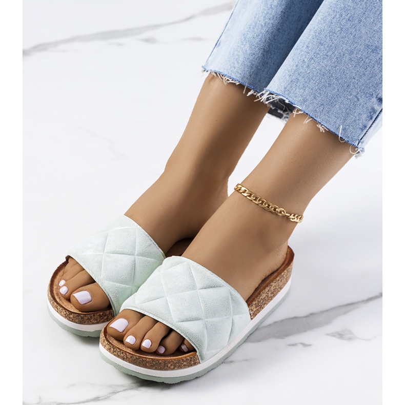 Sandale verzi pe talpa din plută Galts verde 1