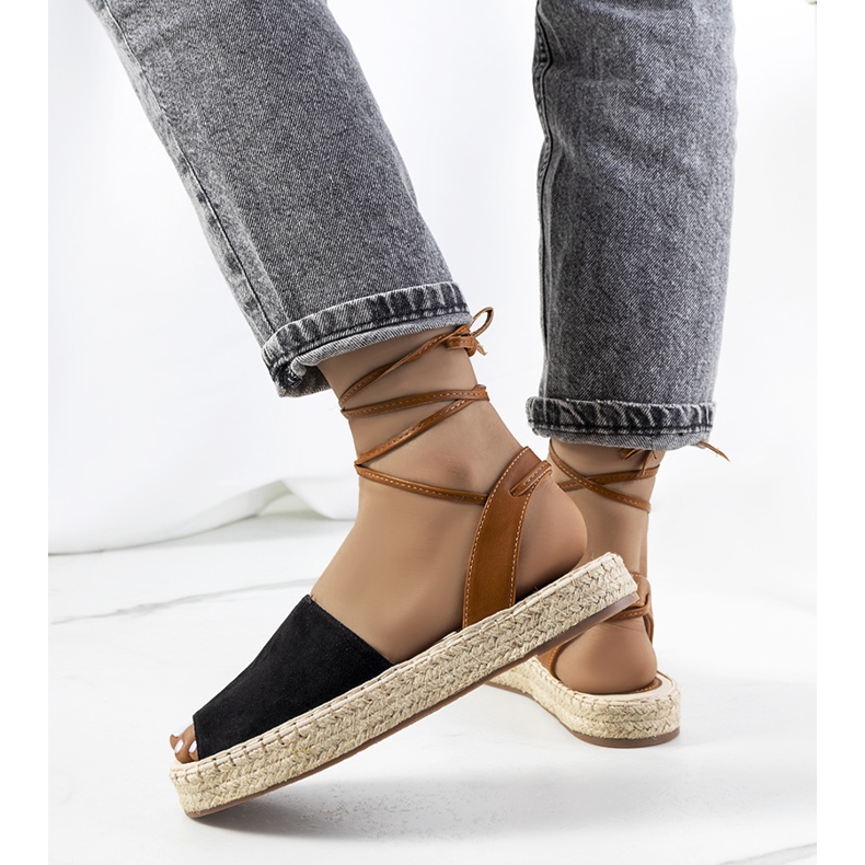 Espadrile Black Chinner legate maro negru 1