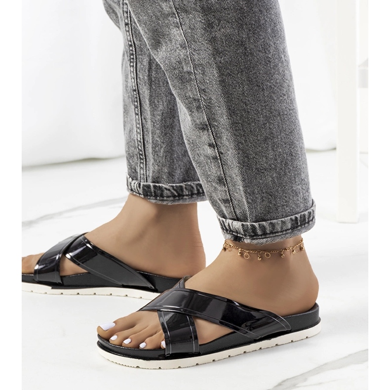 Papuci Nicolay dama neagra negru 1