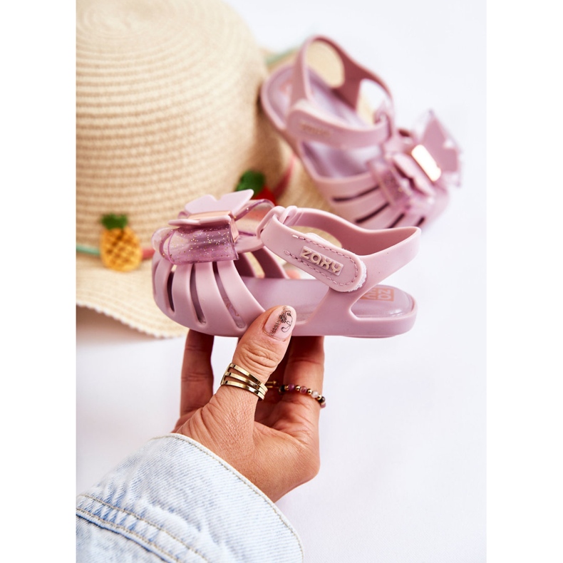Sandale Copii Cu Velcro Parfumate ZAXY JJ385034 Mov deschis ['violet'] violet 1