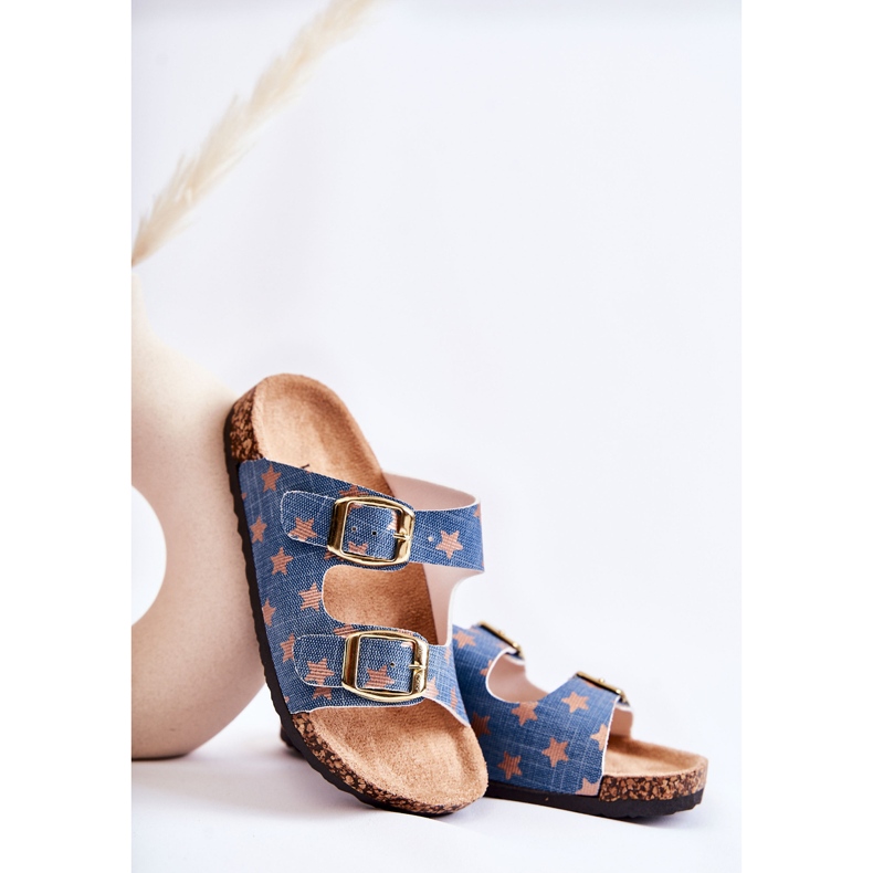 Vinceza Papuci Blue Ander confortabili pentru copii bej albastru 2