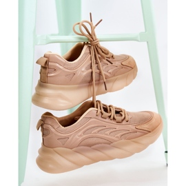 PM2 Pantofi sport dama la moda pantofi sport bej Sollero de aur 2