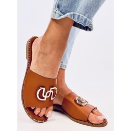 Papuci dama Larisa Camel maro 2