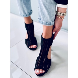 Sandale Boho ajurate Vivian Black negru 5