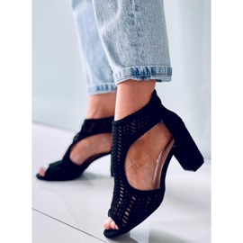 Sandale Boho ajurate Vivian Black negru 3