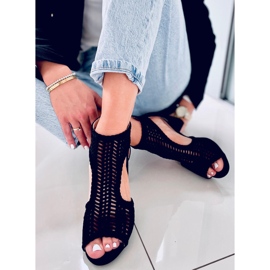 Sandale Boho ajurate Vivian Black negru 4