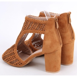Sandale boho ajurate Vivian Camel maro 3