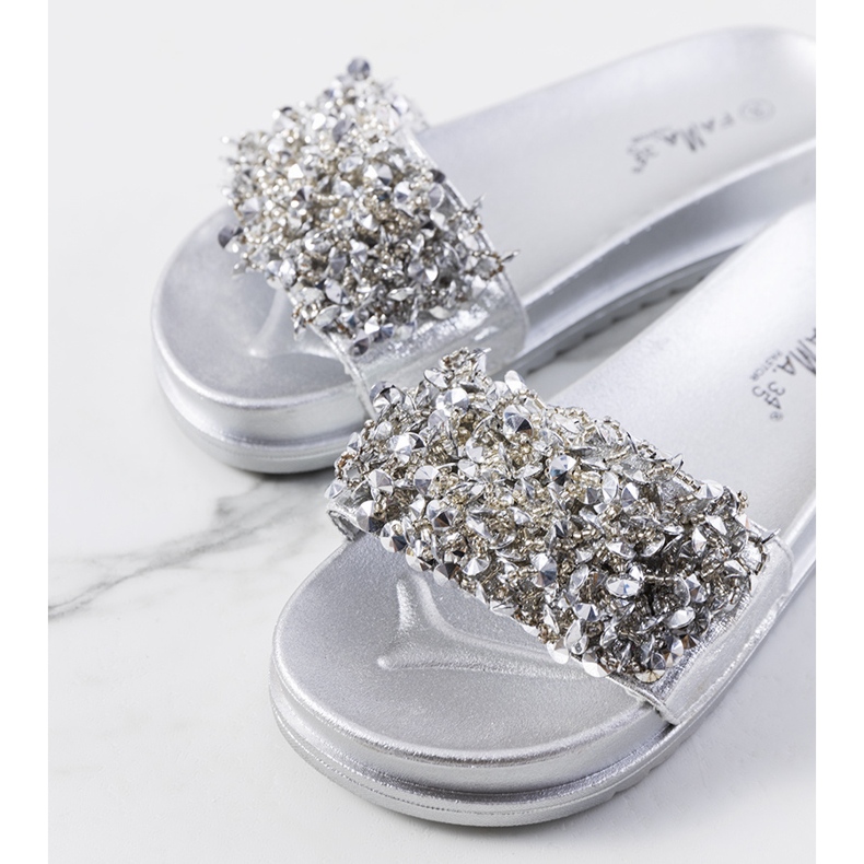 Papuci de argint pe platforma Marthas 1