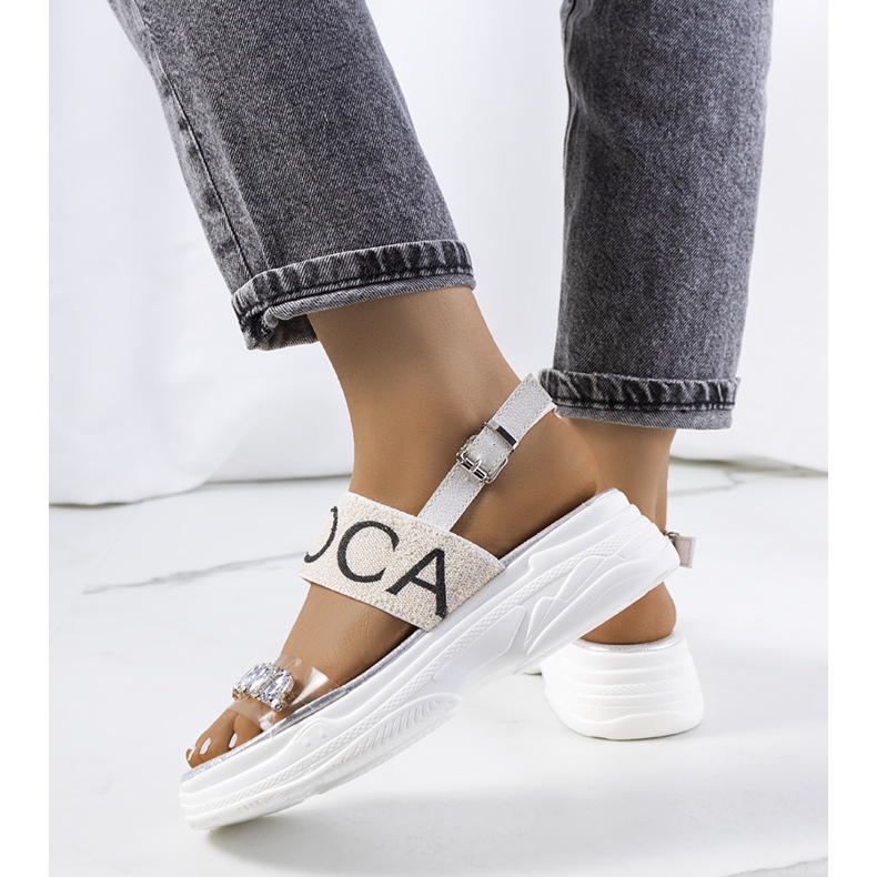 Sandale albe de damă Hanin 1