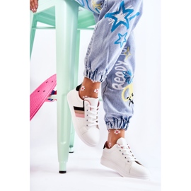 FK2 Pantofi sport dama legati in Renesme alb negru roz de aur 1