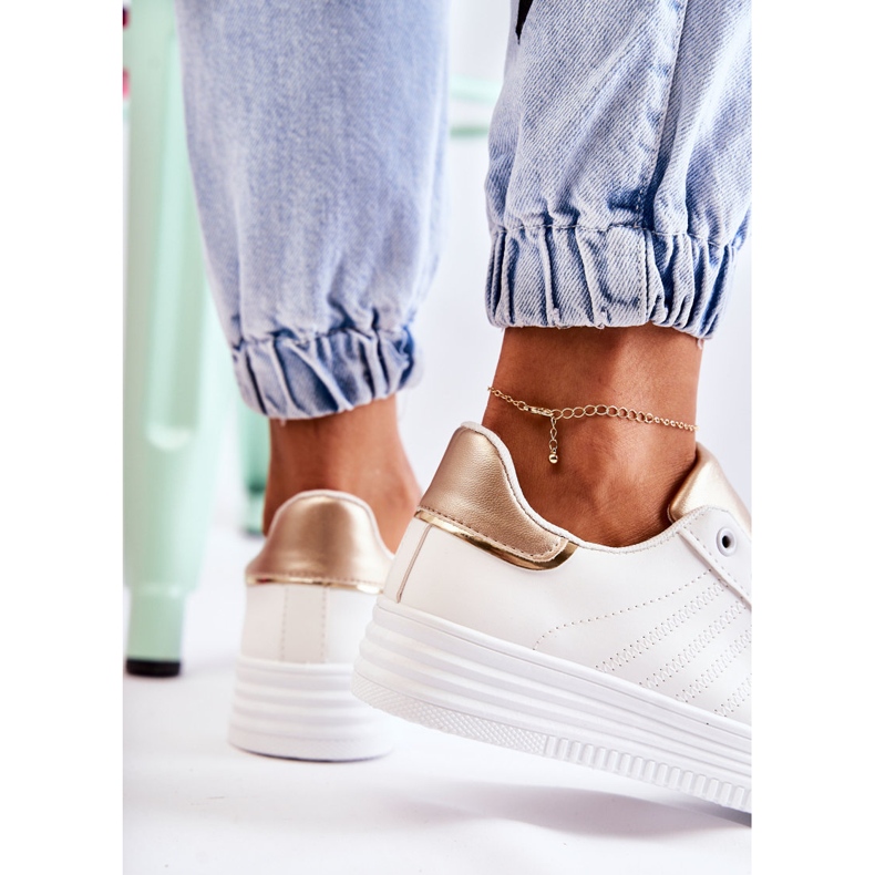 FK2 Pantofi sport albi dama Samanta de aur 2