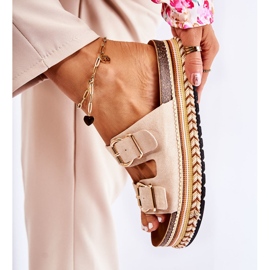 FE1 Papuci de damă Catarame Bej Melissa 1