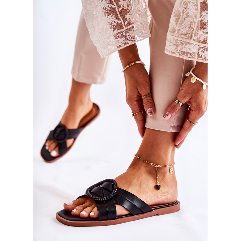 Papuci Sansa negri la modă pentru femei negru 1 Papuci Sansa negri la modă pentru femei negru 1