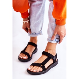 Sandale sport neagră Harris din piele intoarsa pentru femei negru 1