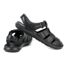 Olivier Sandale de vară din piele pentru bărbați 230MA negru 3