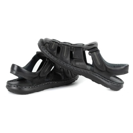 Olivier Sandale de vară din piele pentru bărbați 230MA negru 4