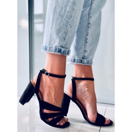 Leslie Sandale negre cu toc negru 1