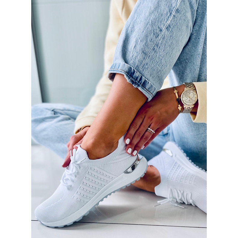 Tenisi Lars White cu șosete alb 2