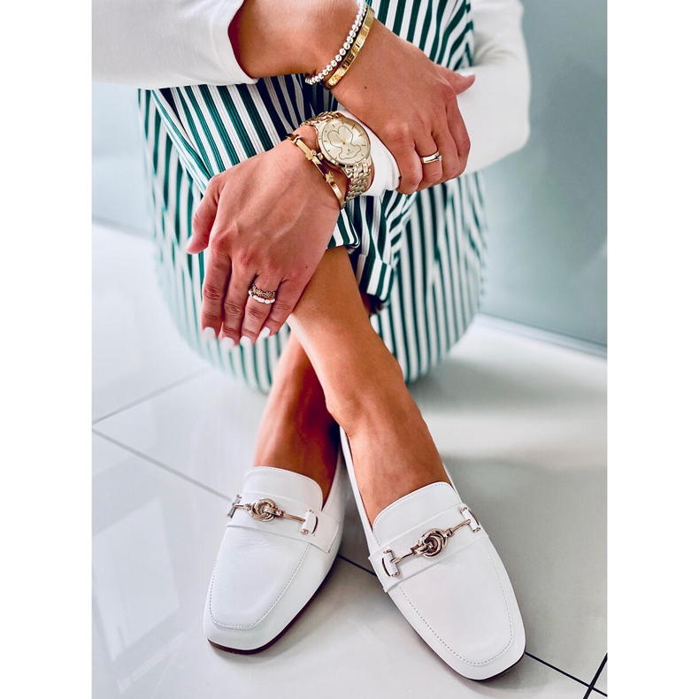 Mocasini de dama Tansy White alb 2