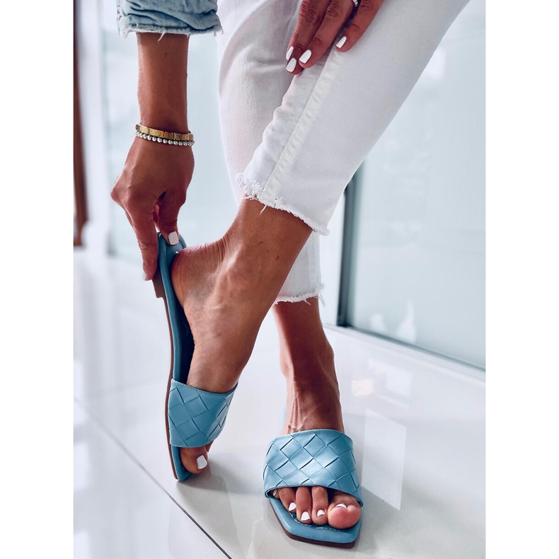 Papuci cu talpa patrata Sahar LT.BLUE albastru 1