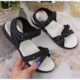 Sandale sport negre cu velcro La Clubul American negru 1