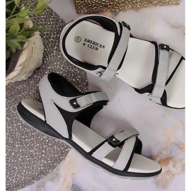 Sandale sport gri cu velcro W American Club negru 2