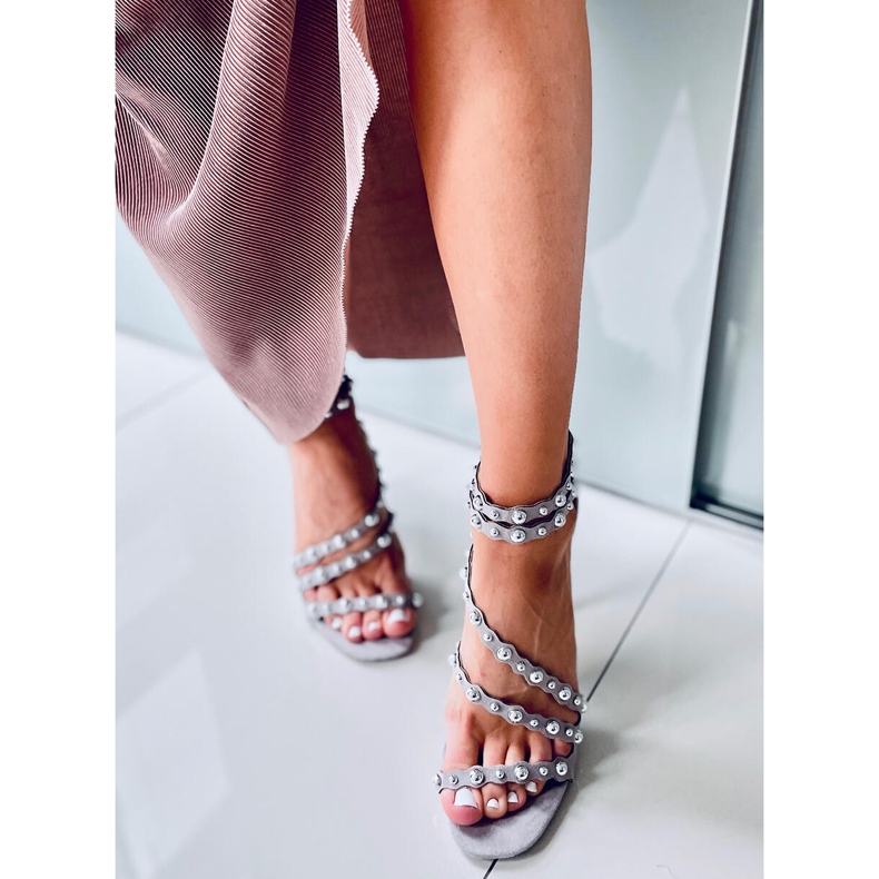 Sandale cu toc înalt Noelle LT.GRAY gri 1