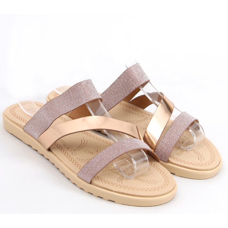 Papuci de damă Diarra Champagne roz de aur 1