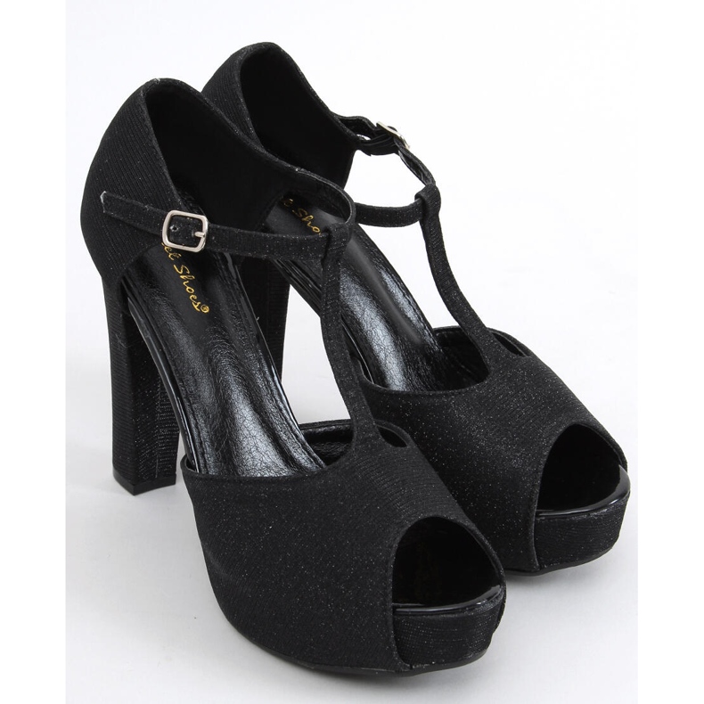 Sandale Hope Black iridescente pe platformă negru 2
