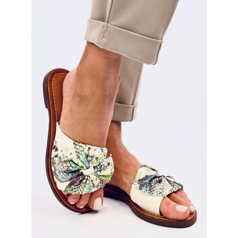 Papuci de dama Vors Beige multicolor 2