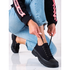 SHELOVET Adidași negri pe platformă negru 1