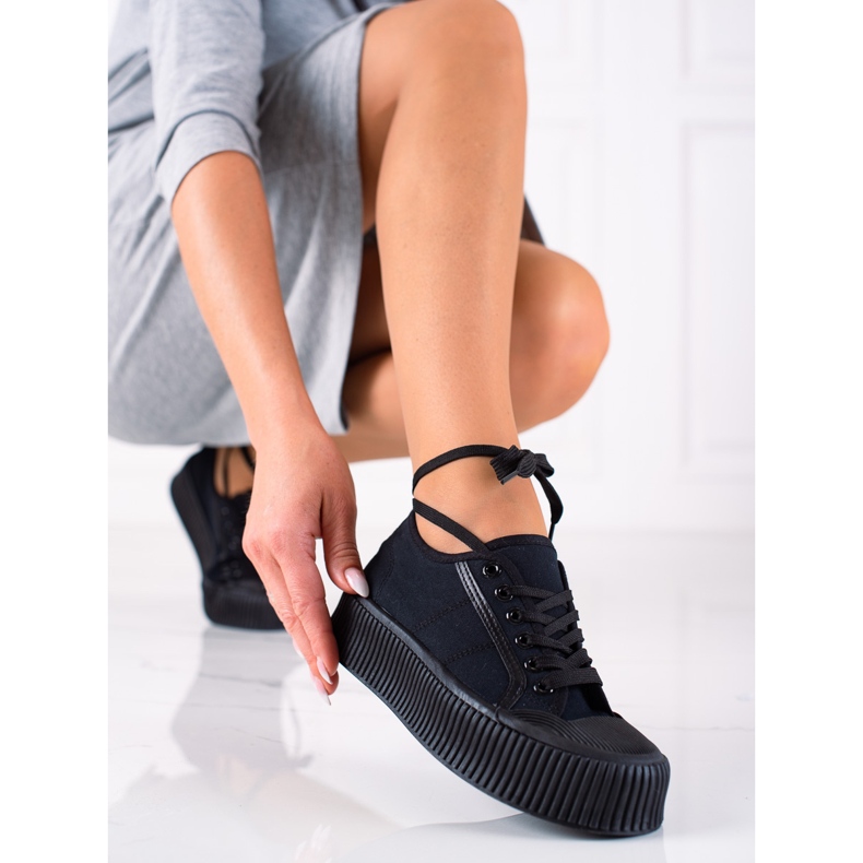 SHELOVET Adidași Pe O Platformă Lată negru 1 SHELOVET Adidași Pe O Platformă Lată negru 1