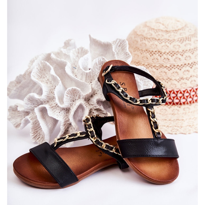 S.Barski Sandale Copii Cu Catarama Neagra Letto negru 2 S.Barski Sandale Copii Cu Catarama Neagra Letto negru 2