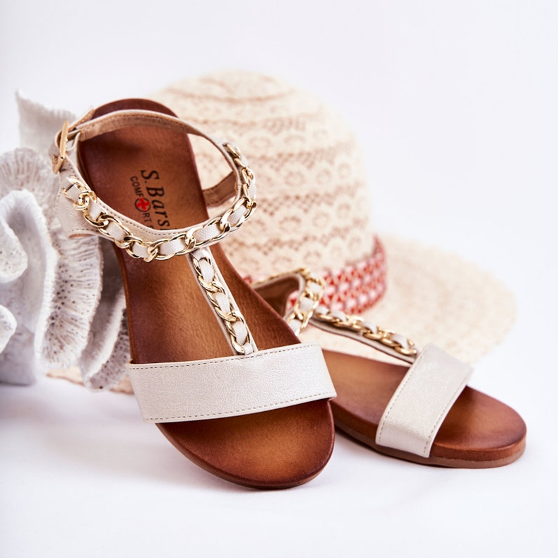 S.Barski Sandale Copii Cu Catarama Bej Letto 1