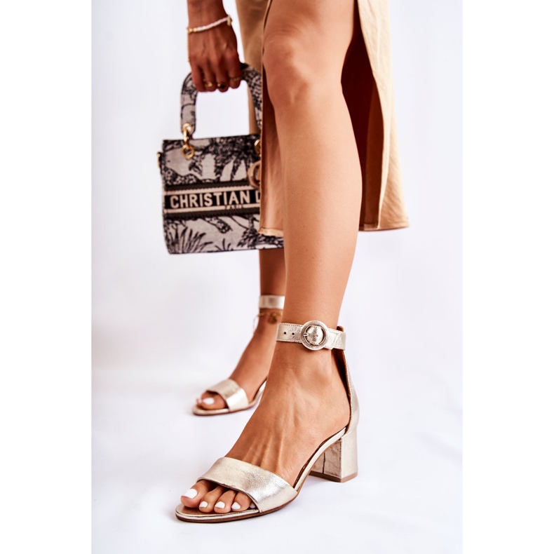 Sandale Piele Toc Înalt Maciejka 04141-42 Auriu de aur 1