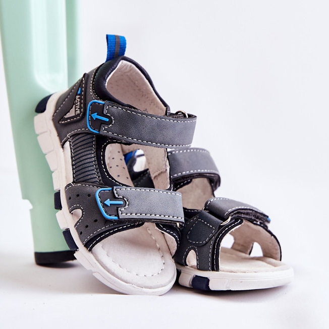 PE1 Sandale confortabile pentru copii, gri închis Samell 1