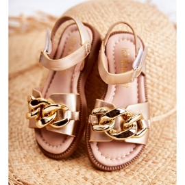 FR1 Sandale Copii Cu Velcro Layra Auriu ['de aur'] de aur 2
