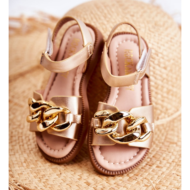 FR1 Sandale Copii Cu Velcro Layra Auriu ['de aur'] de aur 2