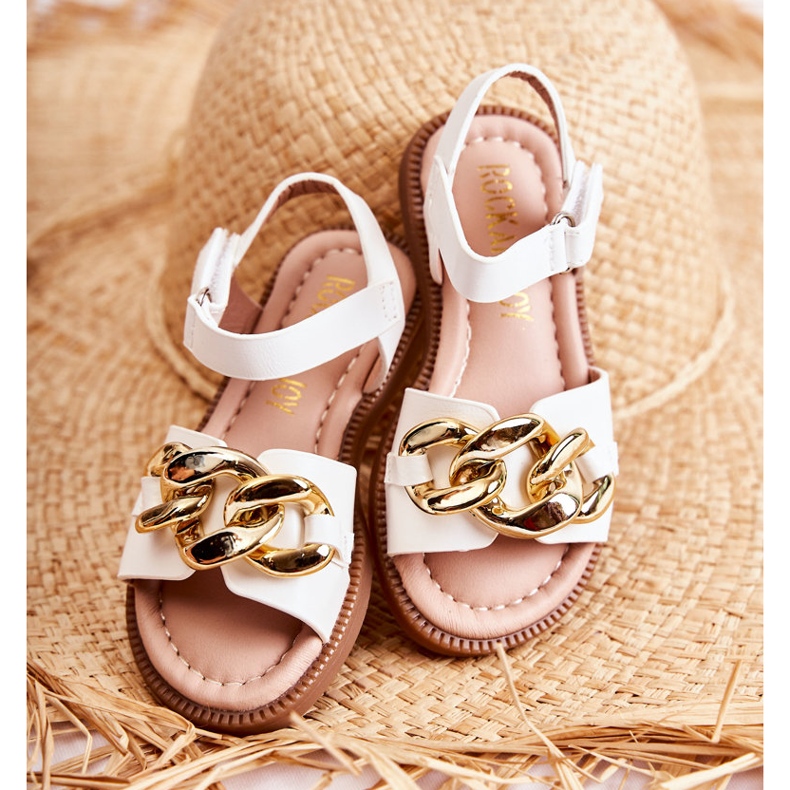 FR1 Sandale Copii Cu Velcro Layra Alb ['alb'] 2