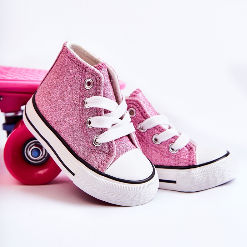 Pantofi înalți Catrina roz pentru copii 1