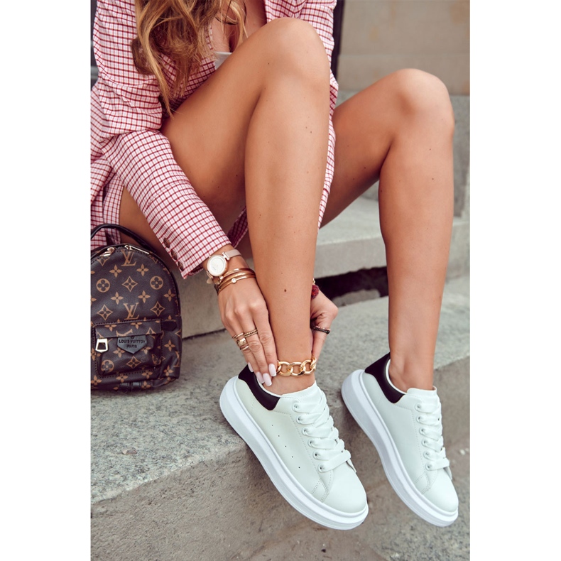 FS3 Pantofi sport dama pe platforma alb-negru Eliso 2