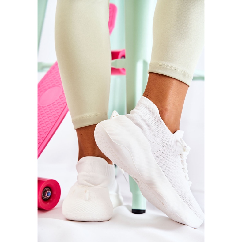 PS1 Pantofi sport albi pentru femei Dalmiro Slip-On 2