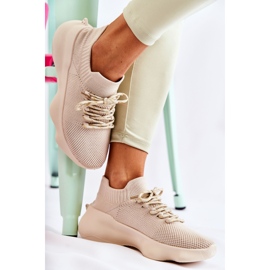 Pantofi sport pentru damă Dalmiro bej deschis 2