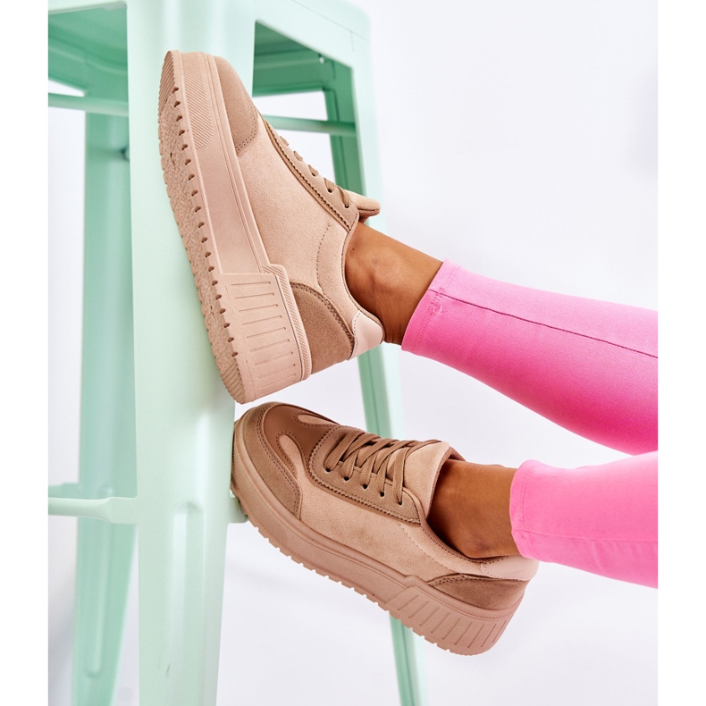 PS1 Pantofi sport damă din piele intoarsa Bej Segurro 1