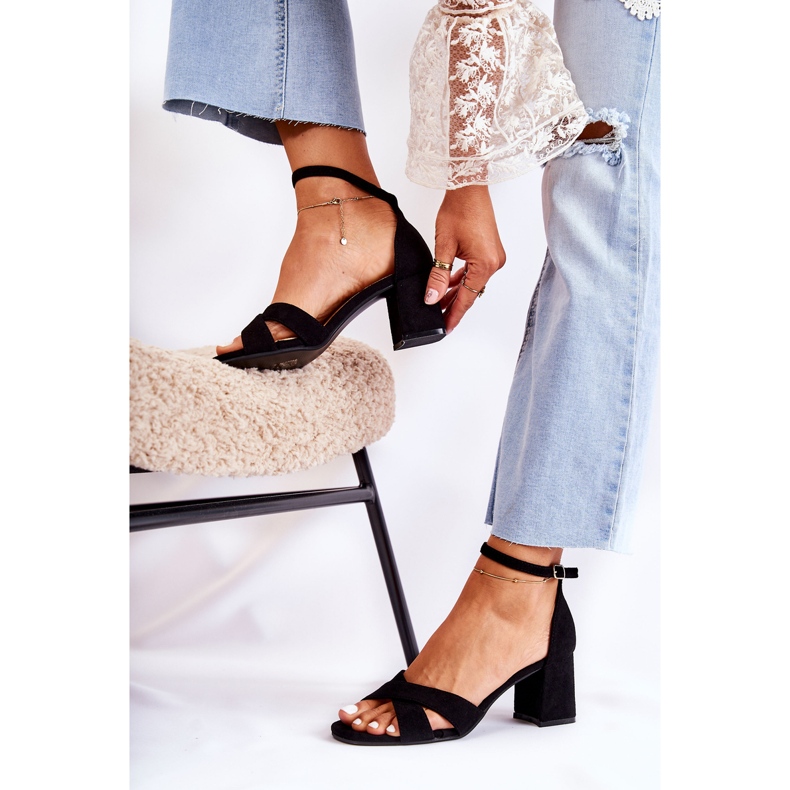 PS1 Sandale clasice de damă cu toc Ester negru 2