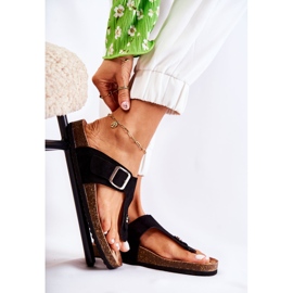 FB1 Papuci De Damă Cu Cataramă Neagră Elina negru 1